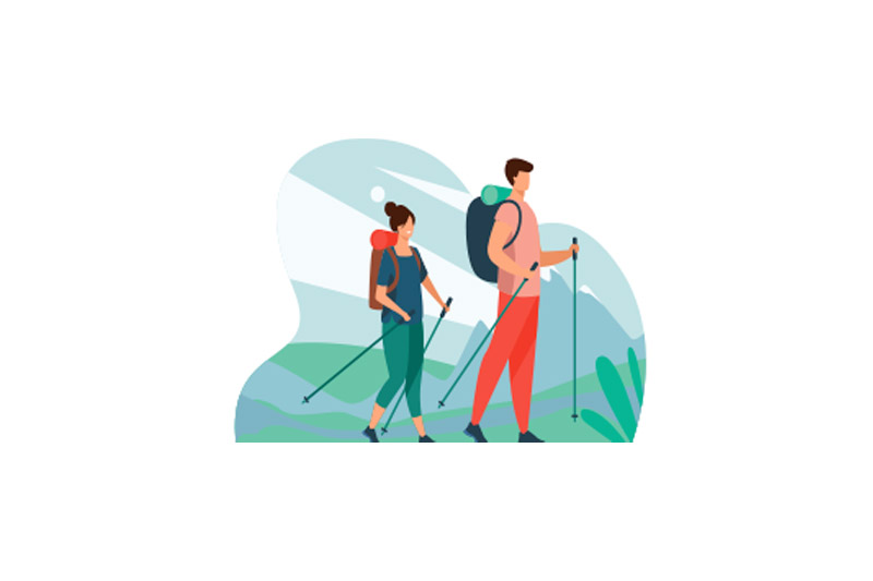 Illustration de la marche nordique